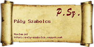 Pály Szabolcs névjegykártya