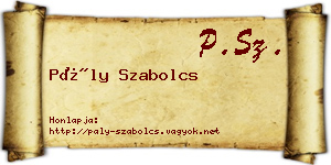 Pály Szabolcs névjegykártya