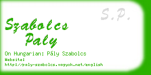 szabolcs paly business card